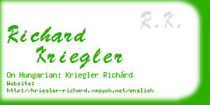 richard kriegler business card